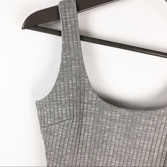 Windsor Gray Silver Ribbed Sleeveless Mini Dress Size Small - Picture 3 of 9